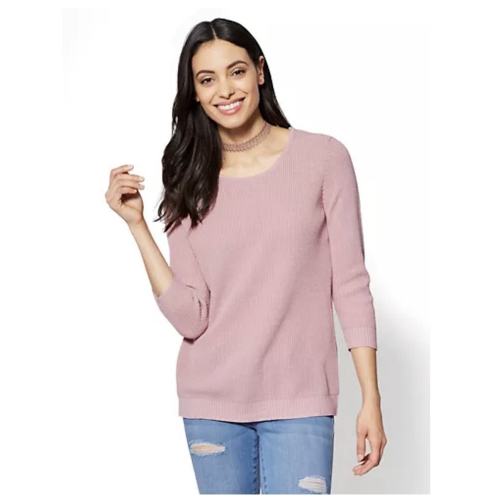 New York & Co Lace Up Back Sweater